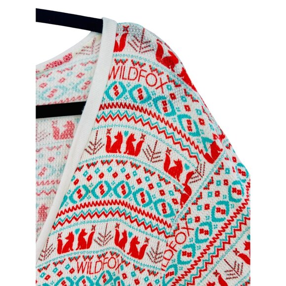 Wildfox Long Sleeve Snap-Button Front Waist-Tie Ruffled Shorts Romper Playsuit L - Picture 5 of 16